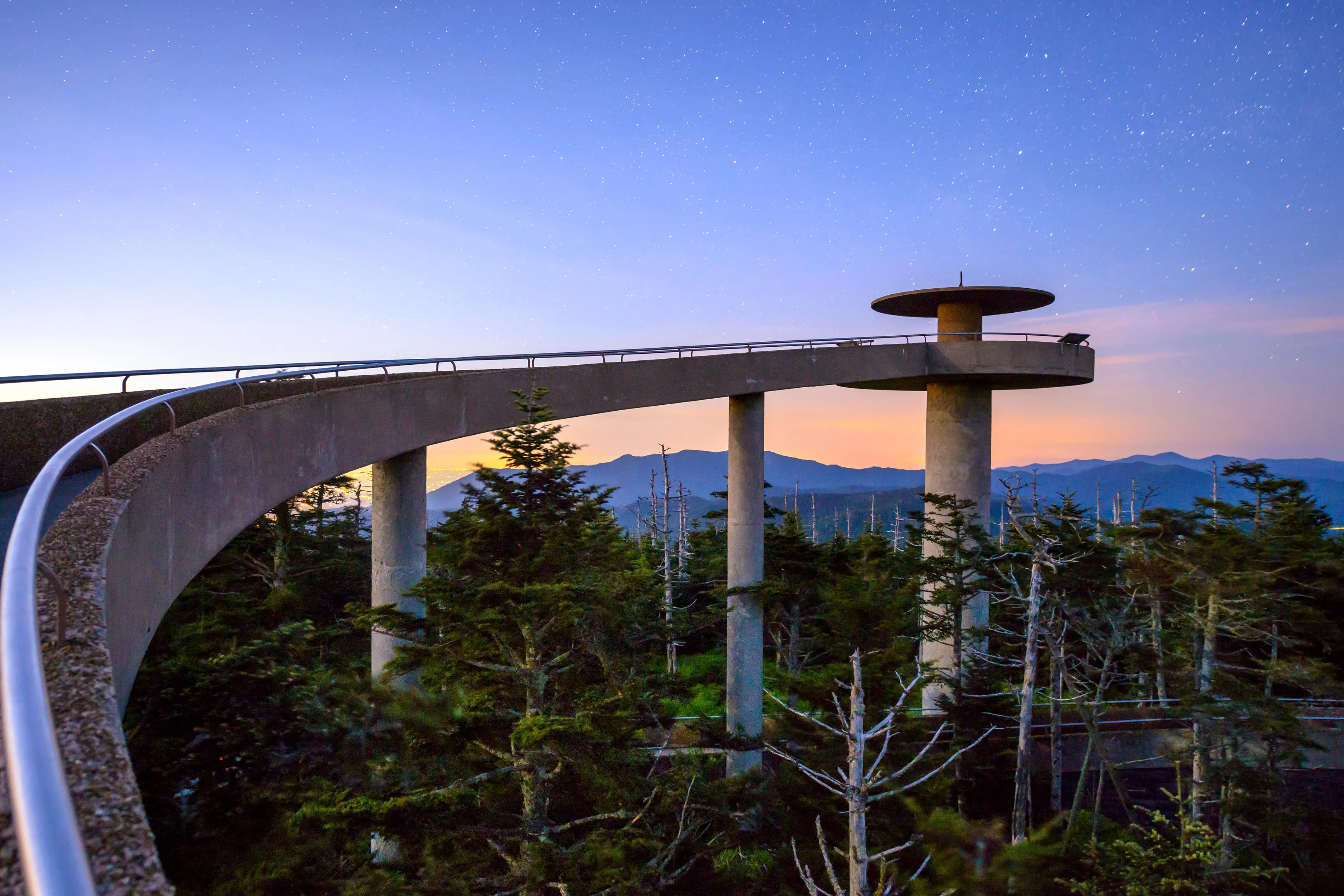 Clingman's Dome mountaintop observatory in the Great Smoky Mountains, Tennessee