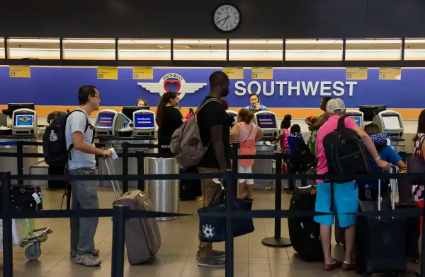 Inside Delta Air Lines Inc., Southwest Airlines Co., and United Continental Holdings Inc. Terminals At Los Angeles International Airport