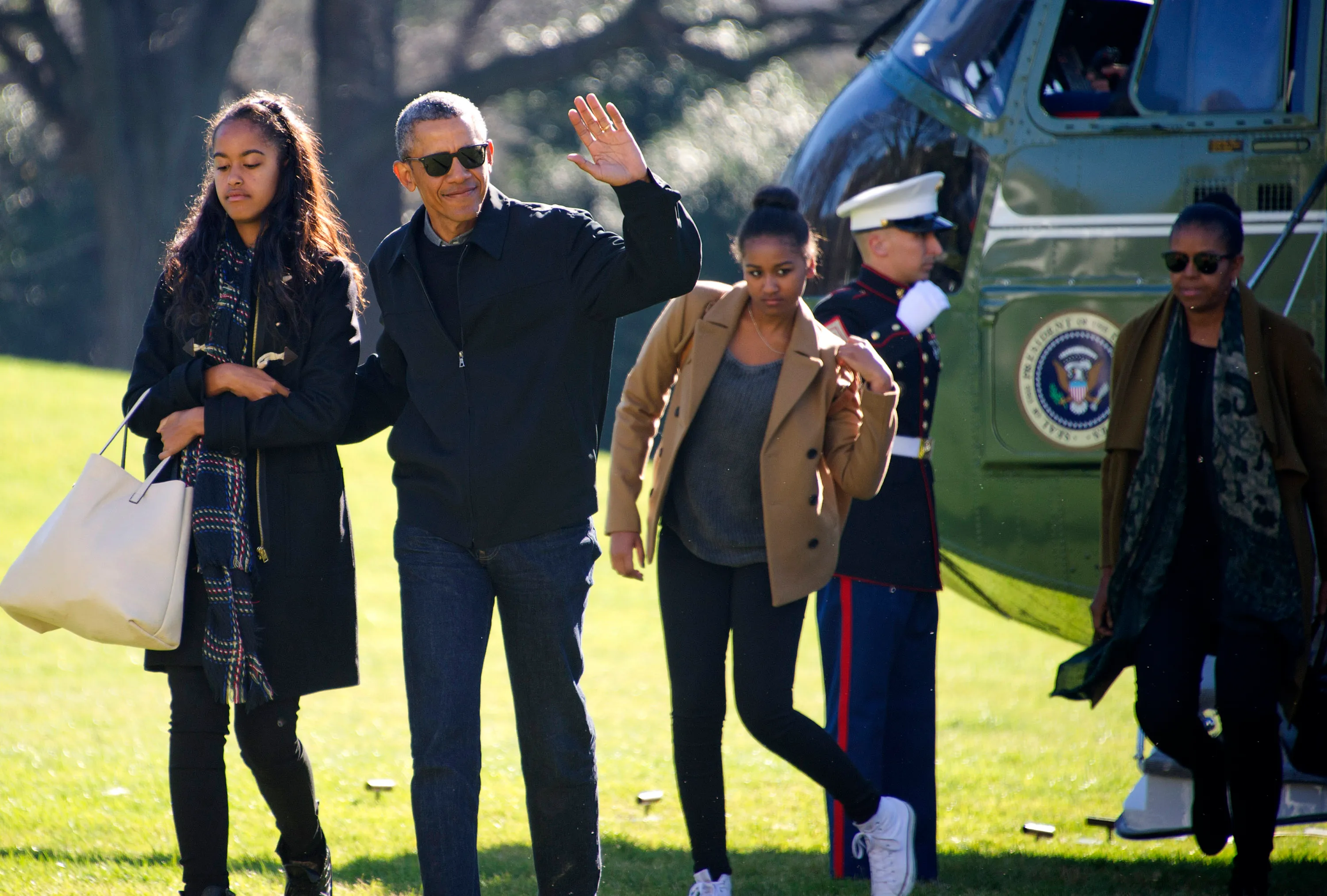President Barack Obama and his family