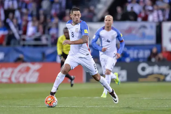 Clint Dempsey #8 of the United States Men's National Team controls the ball against Guatemala during the FIFA 2018 World Cup qualifier on March 29, 2016 at MAPFRE Stadium in Columbus, Ohio. The United States defeated Guatemala 4-0.