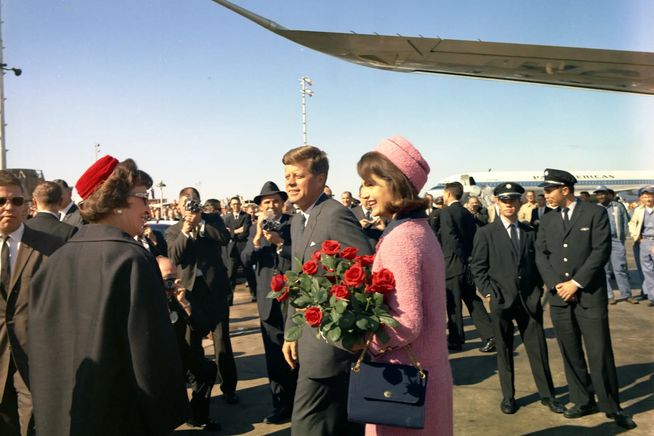 President and Mrs. Kennedy arrive at Love Field in Dallas, TX, November 22,1963.