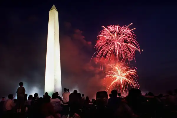 Spectators line the National Mall from the US Capi