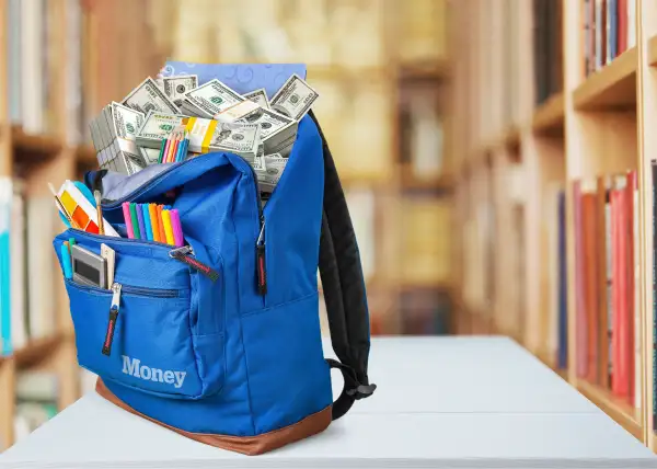 backpack of money