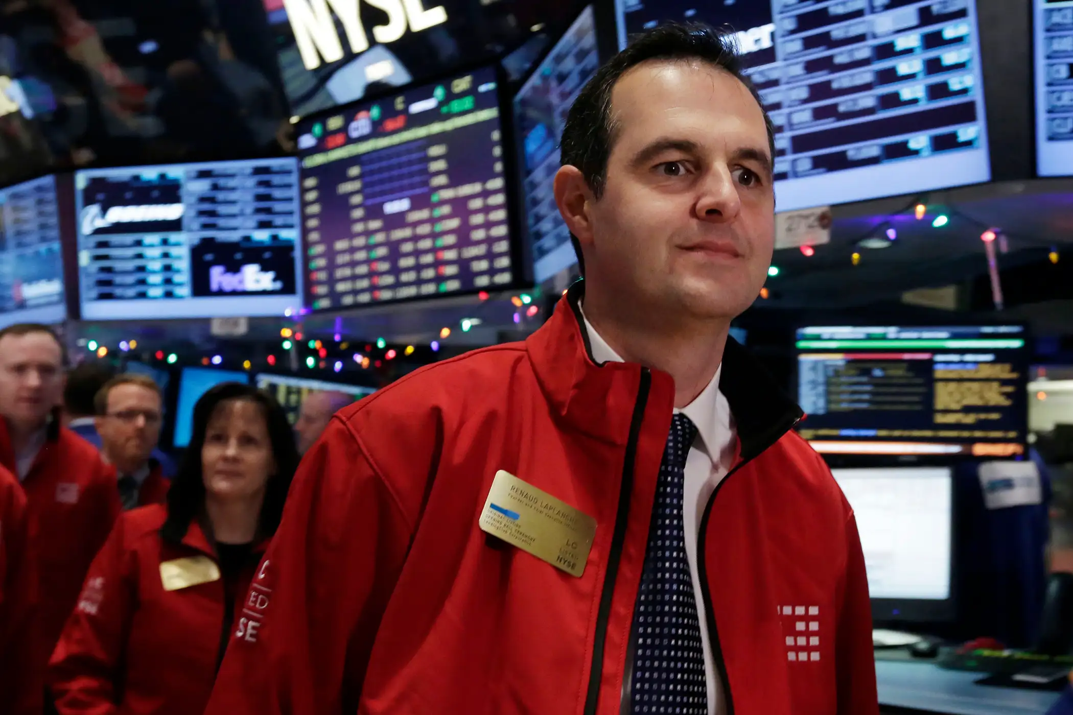 In this Dec. 11, 2014, file photo, Renaud Laplanche, founder &amp; CEO of Lending Club, arrives on the floor of the New York Stock Exchange, prior to his company's IPO. Lending Club Chairman and CEO Laplanche is resigning after the online lender says it conducted an internal probe related to issues with how a loan was sold to an investor.