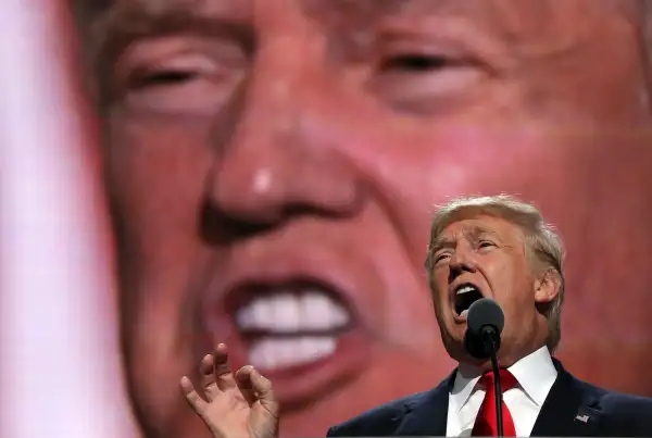 Republican U.S. presidential nominee Donald Trump speaks as he accepts the nomination during the final session of the Republican National Convention in Cleveland, Ohio, July 21, 2016.