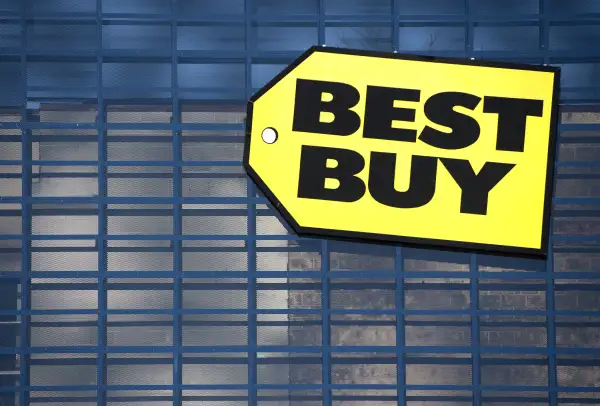 A Best Buy sign outside a store location in Woodbridge, Virginia