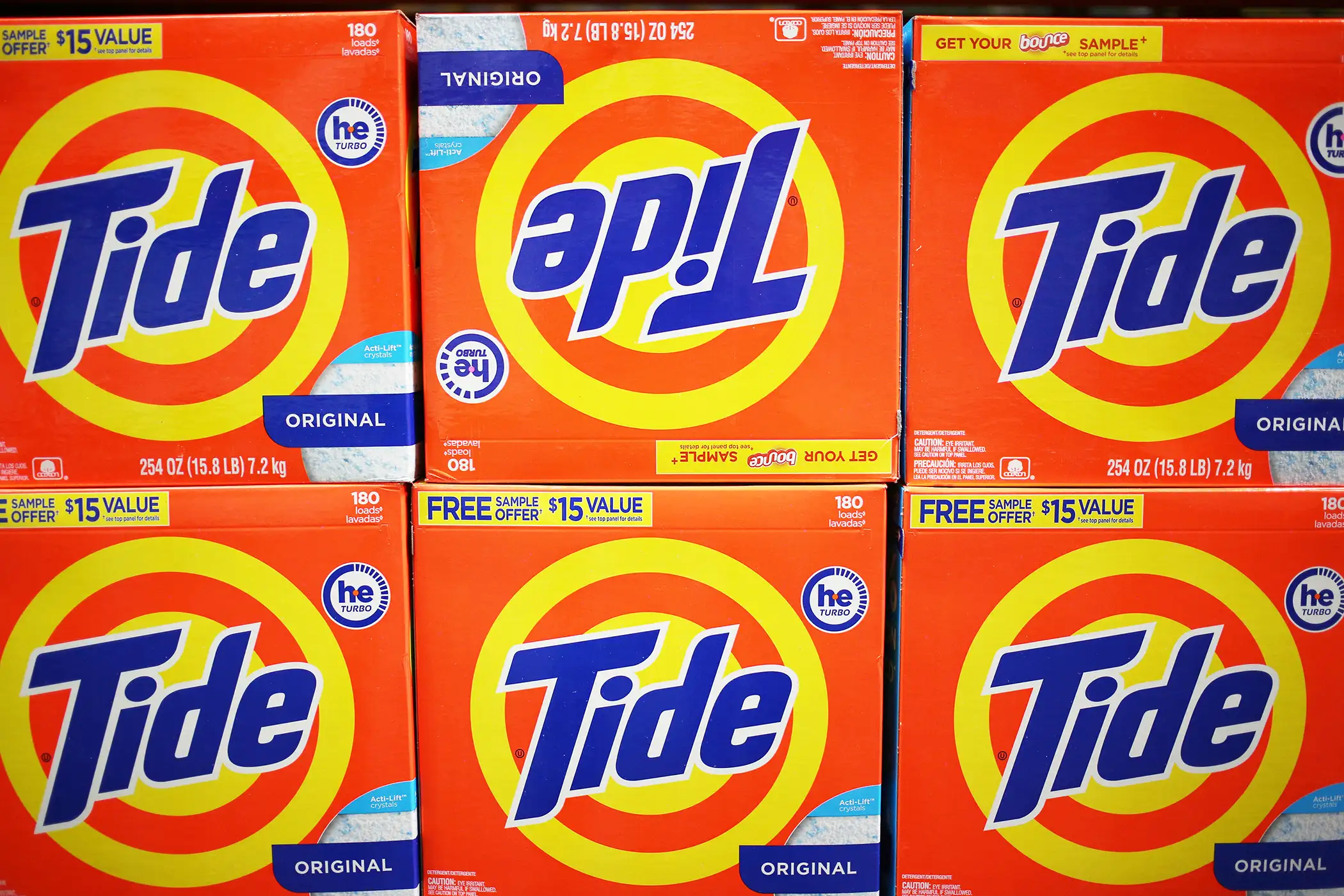 Tide brand laundry detergent