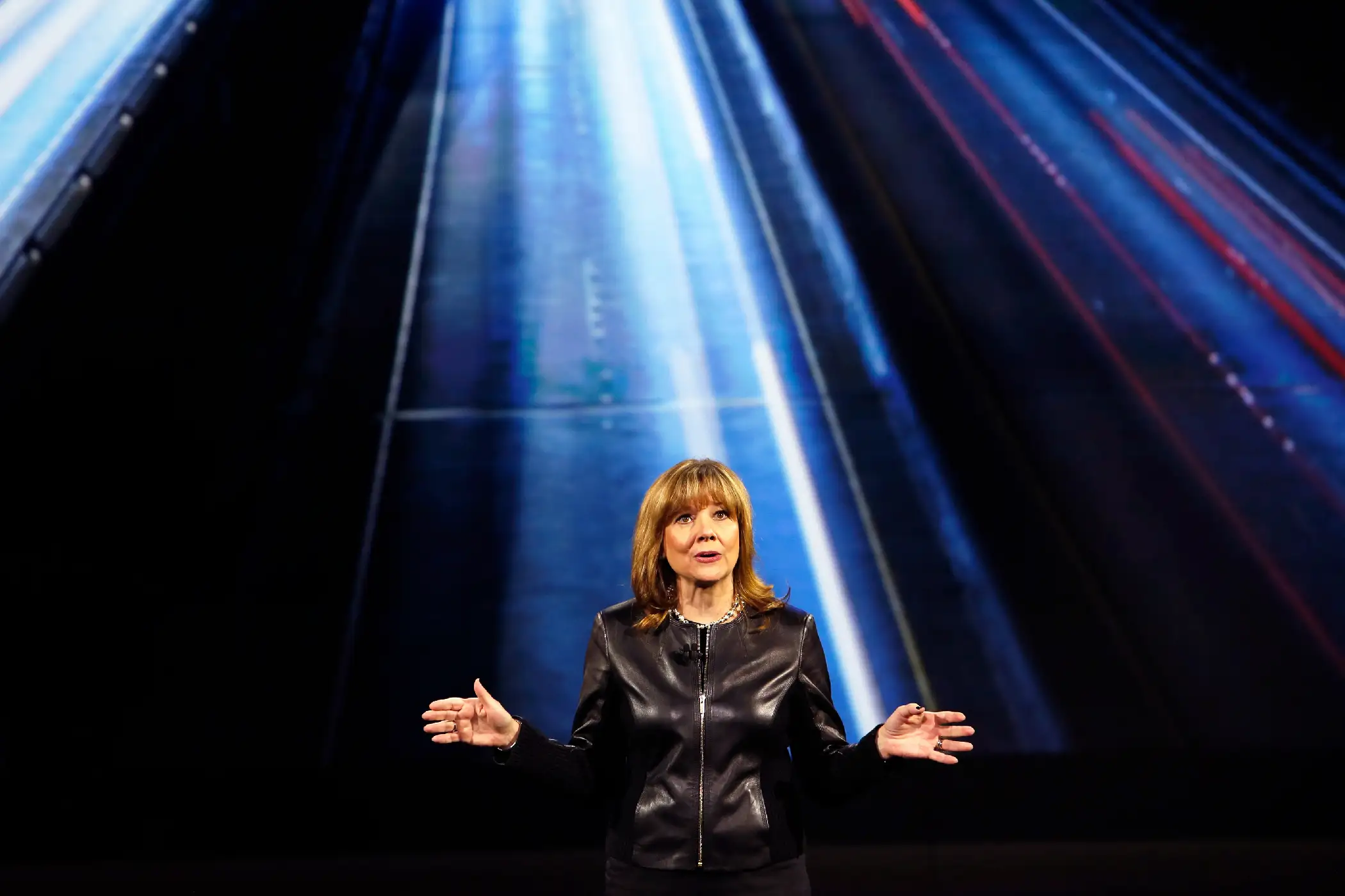 General Motors Chairman and CEO Mary Barra speaks during a keynote address at the 2016 CES trade show in Las Vegas, Nevada January 6, 2016.