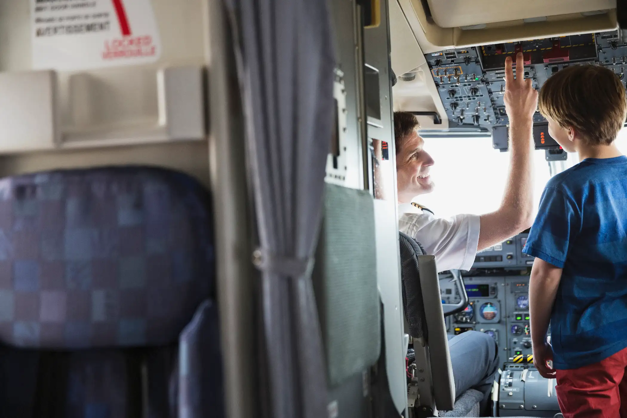 pilot in cockpit