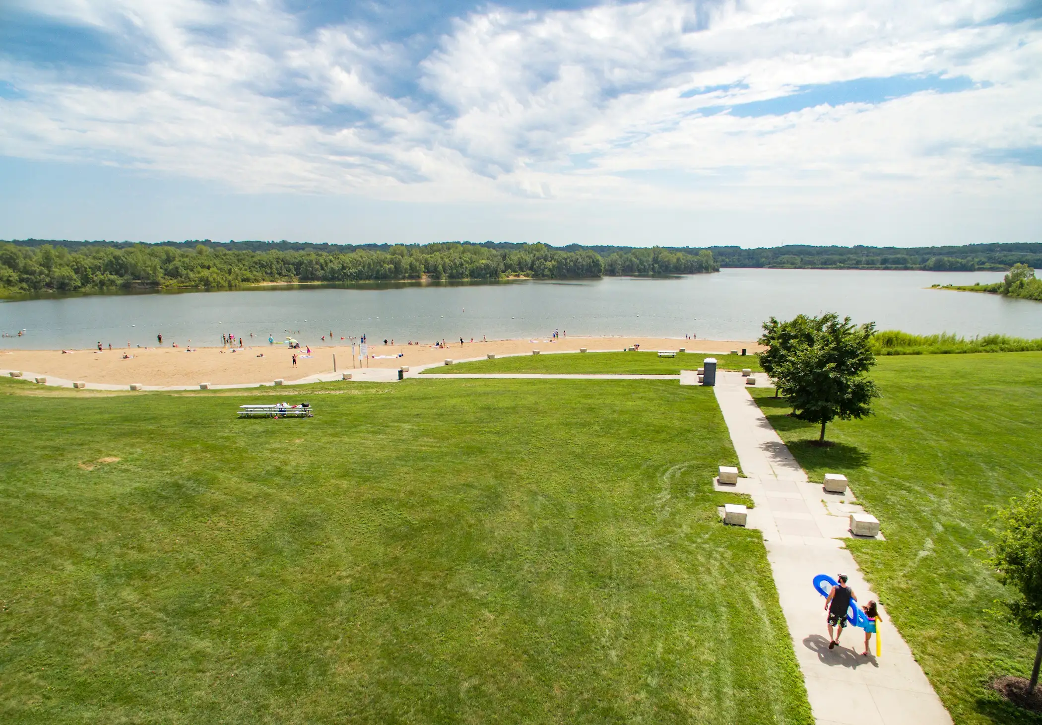 West Des Moines, Iowa Raccoon Regional Park is the prime outdoor spot in West Des Moines, with a 232-acre lake, nature lodge, dog park, and more.