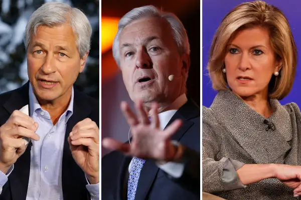 (left to right) Jamie Dimon, John Stumpf and Mary Callahan Erdoes