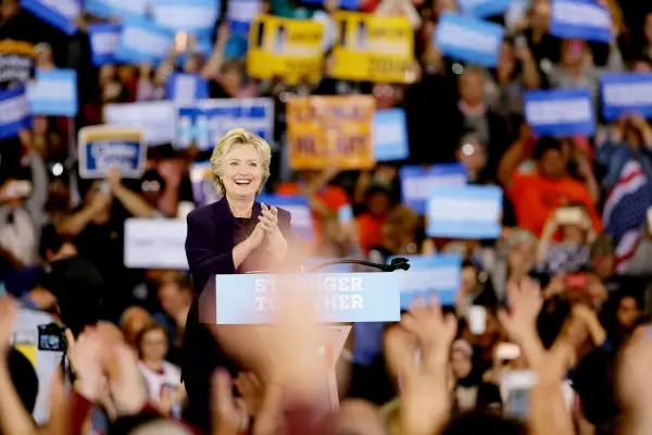 Democratic Presidential candidate Hillary Clinton speaks on the campus of Wayne State University at a voter registration event on Monday, Oct. 10, 2016 in Detroit, Michigan.