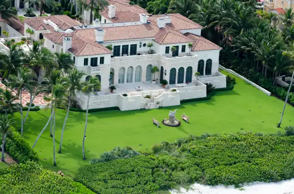 aerial view of mansion