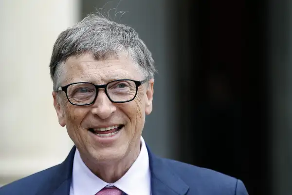 French President Receives Bill Gates at ELysee Palace in Paris