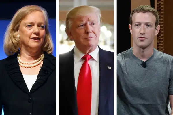 Meg Whitman, Donald J. Trump, Mark Zuckerberg