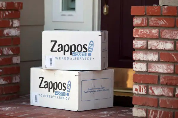 Zappos shipping boxes delivered to home in Aliso Viejo, California, April 22, 2012.