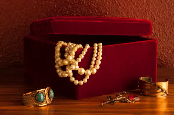 Jewelry box with family heirlooms.