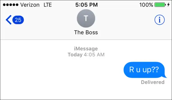 text message to boss