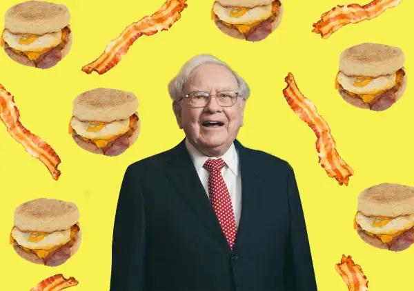 Warren Buffet with Delicious Breakfast Food
