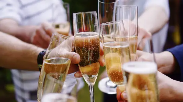 Friends Toasting Champagne Flutes