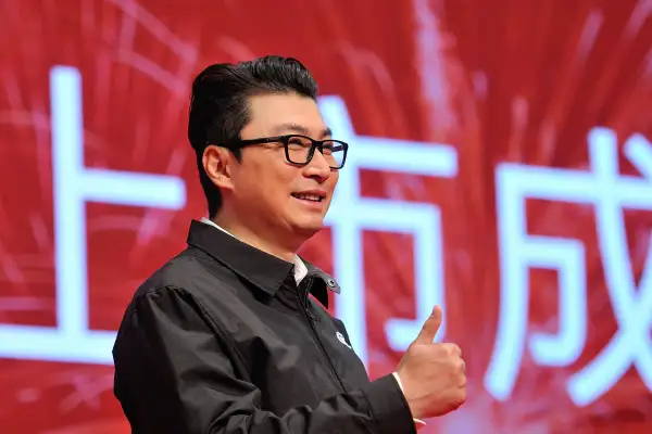 Wang Wei, Chairman of SF Express, looks on during a ceremony for the company's listing at Shenzhen Stock Exchange on February 24, 2017 in Shenzhen, Guangdong Province of China.