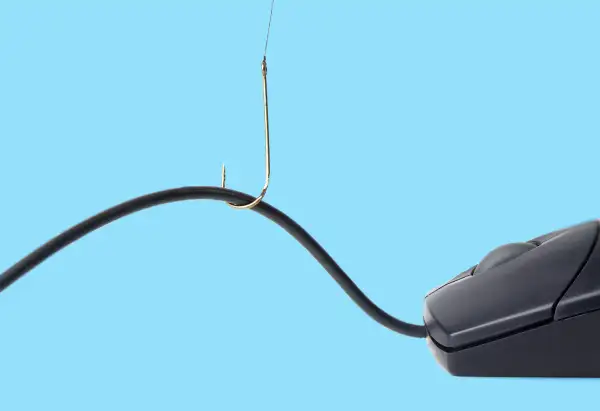 Computer mouse and fish hook