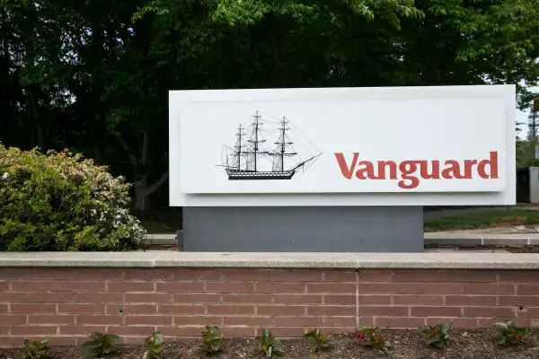 A logo sign outside of the headquarters of the investment management company, The Vanguard Group in Malvern, Pennsylvania on May 24, 2015.