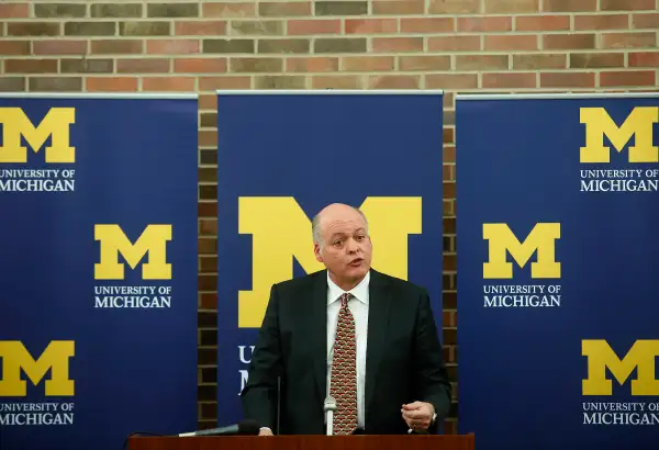 University Of Michigan Press Conference Announcing Athletic Director David Brandon Resignation