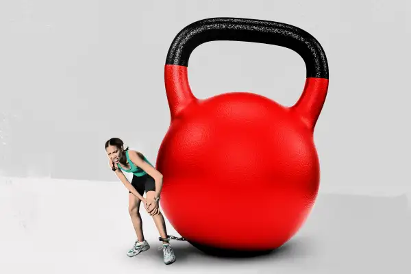 Illustration by Josue Evilla; Original photos,Kettlebell: iStockphoto/Getty Images; Runner: PM Images/Getty Images