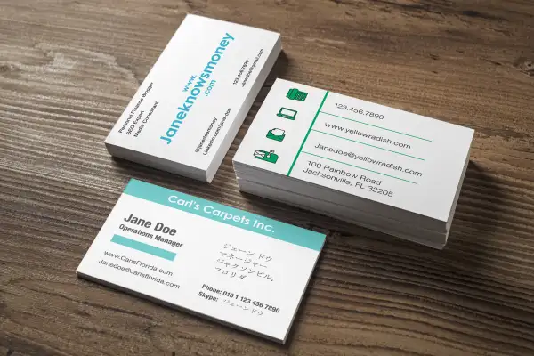 Blank white business cards