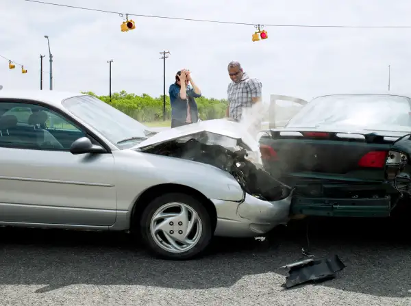 Car accident on road