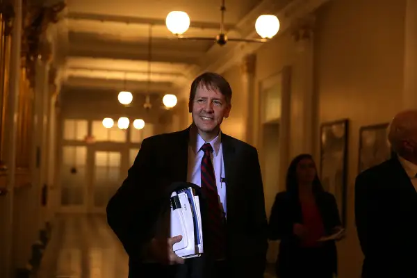 Consumer Financial Protection Bureau Director Richard Cordray arrives at a meeting of the Financial Stability Oversight Council November 16, 2016 at the Treasury Department in Washington, DC.