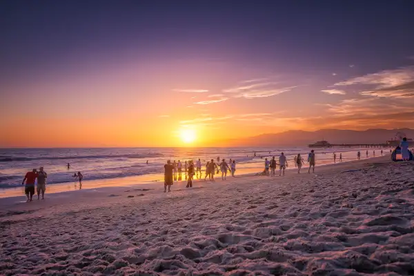 Santa Monica at the sunset