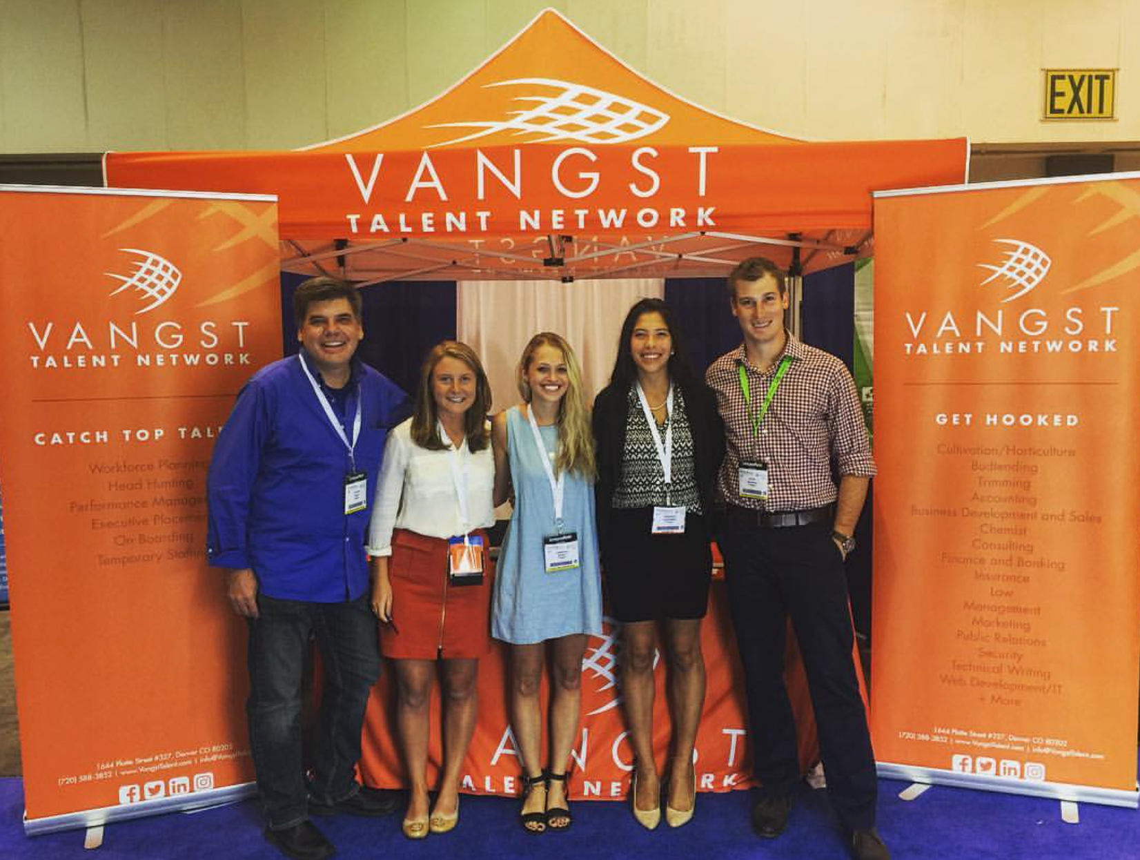 Karson Humiston (second from left) with four Vangst recruiters