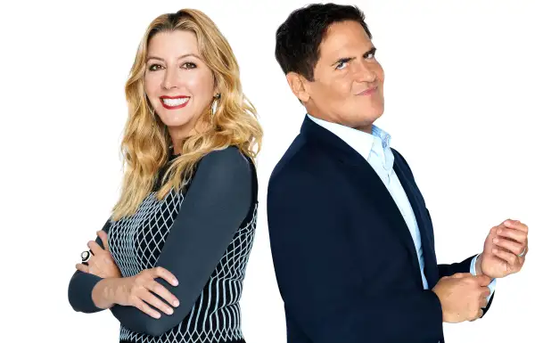 Sara Blakely and Mark Cuban, two billionaires on ABC’s reality TV show Shark Tank.