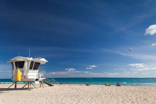 Lifeguard tower at Fort Lauderdale Beach, Fort Lauderdale, Florida, USA