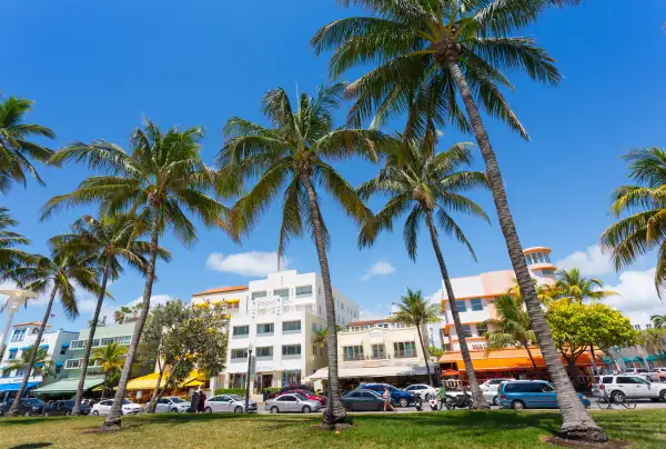 Ocean Drive and Art Deco architecture, Miami Beach, Miami, Florida, United States of America, North America