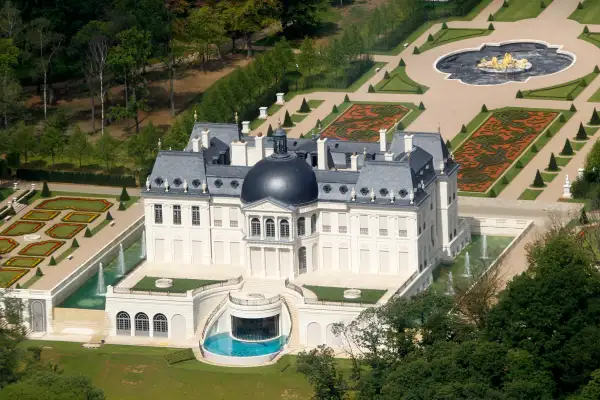 A luxurious private house is seen in an aerial view in Louveciennes, near Paris