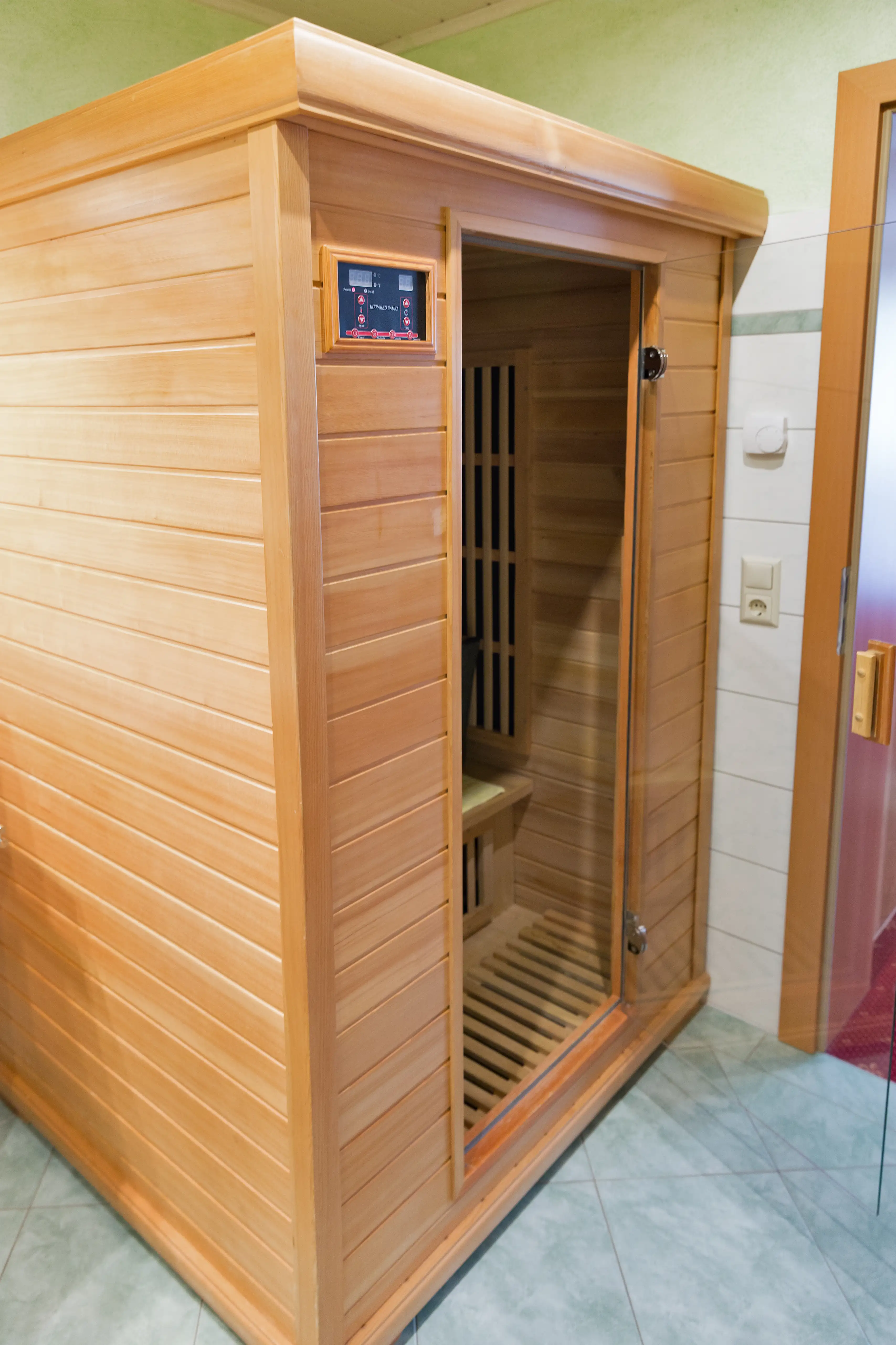 wooden infrared sauna