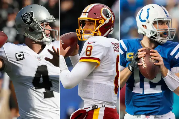 highest paid nfl players football derek carr kirk cousins andew luck raiders redskins colts