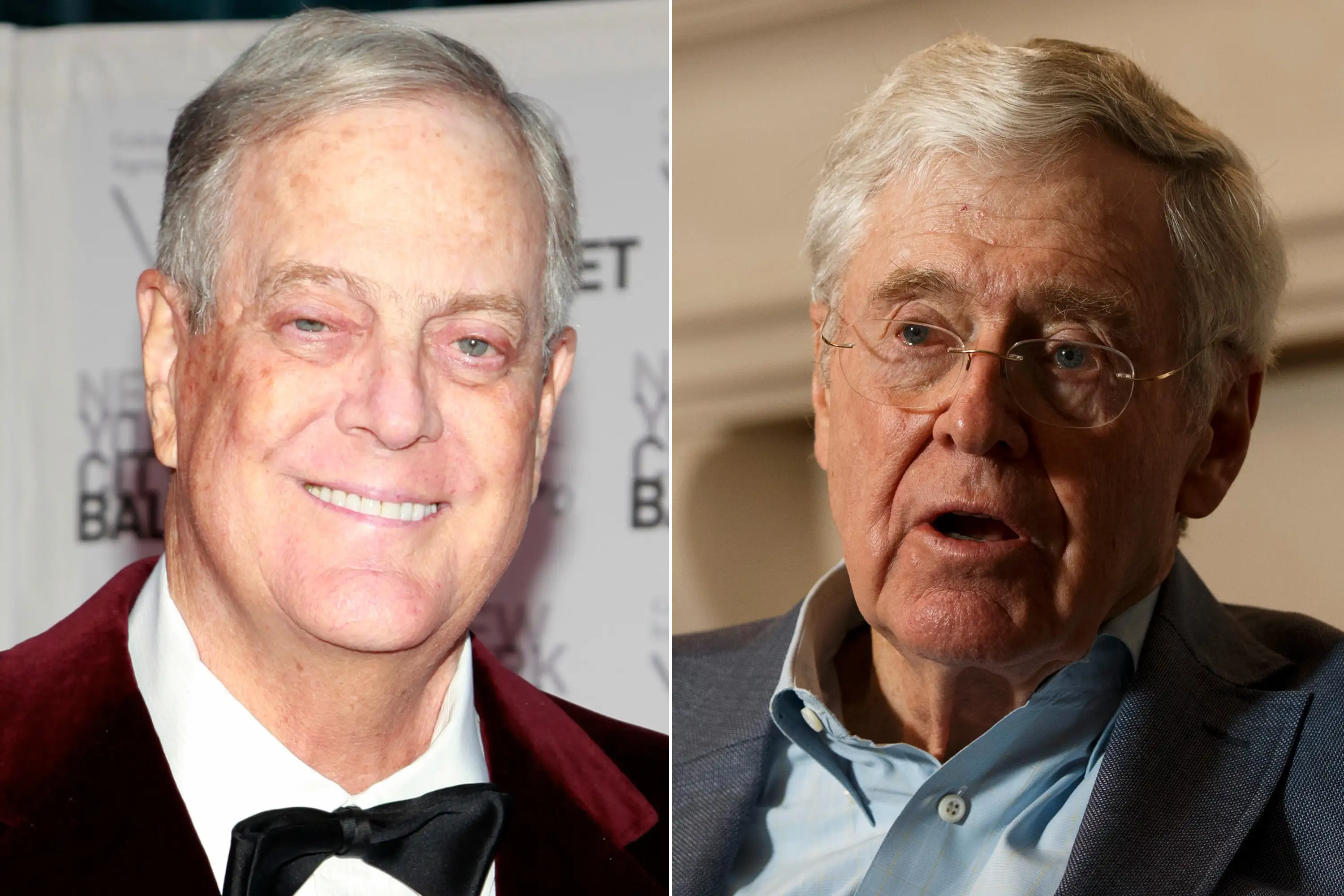 David H. Koch (L); Charles Koch (R)