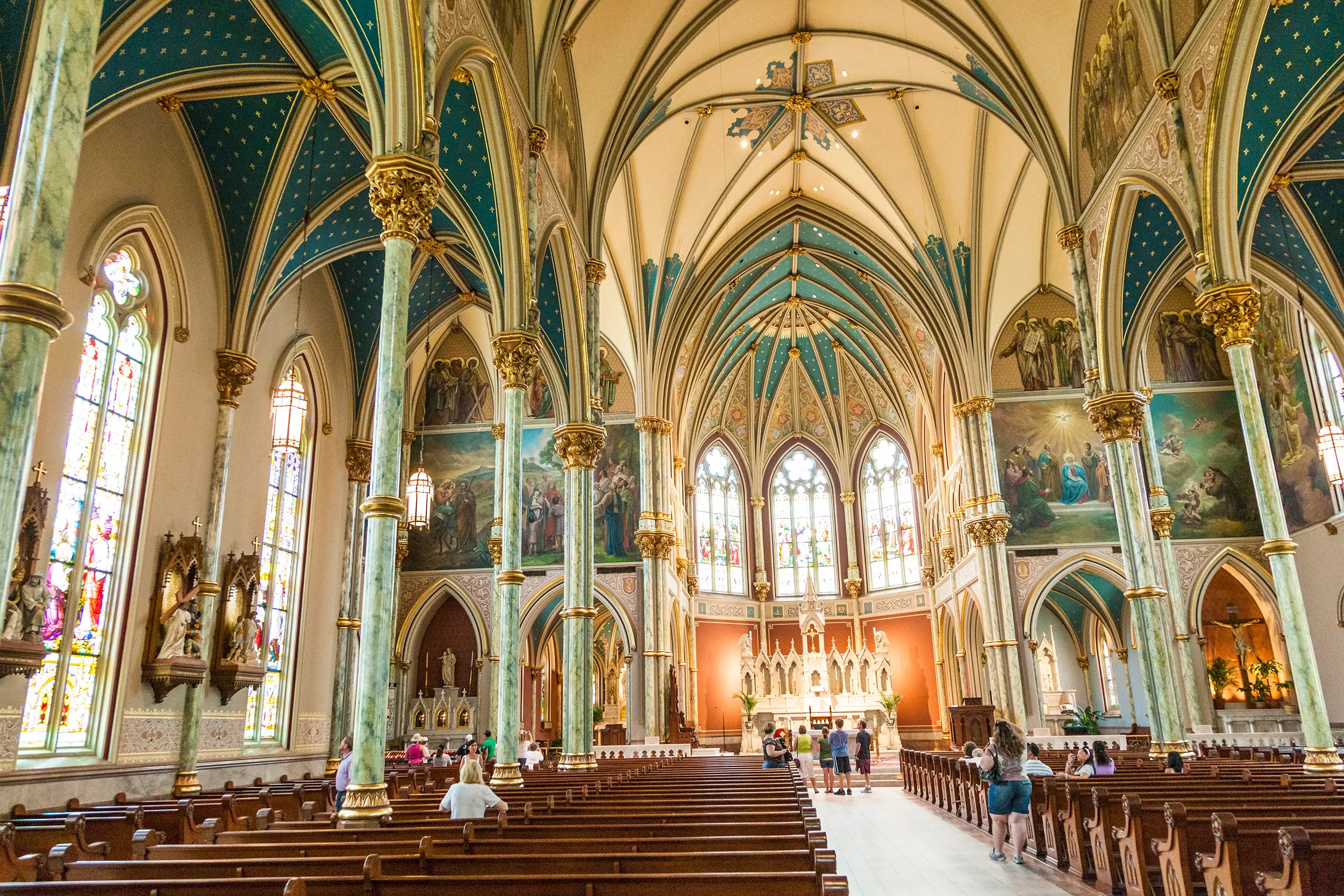 people visit church St. John the Baptist in Savannah