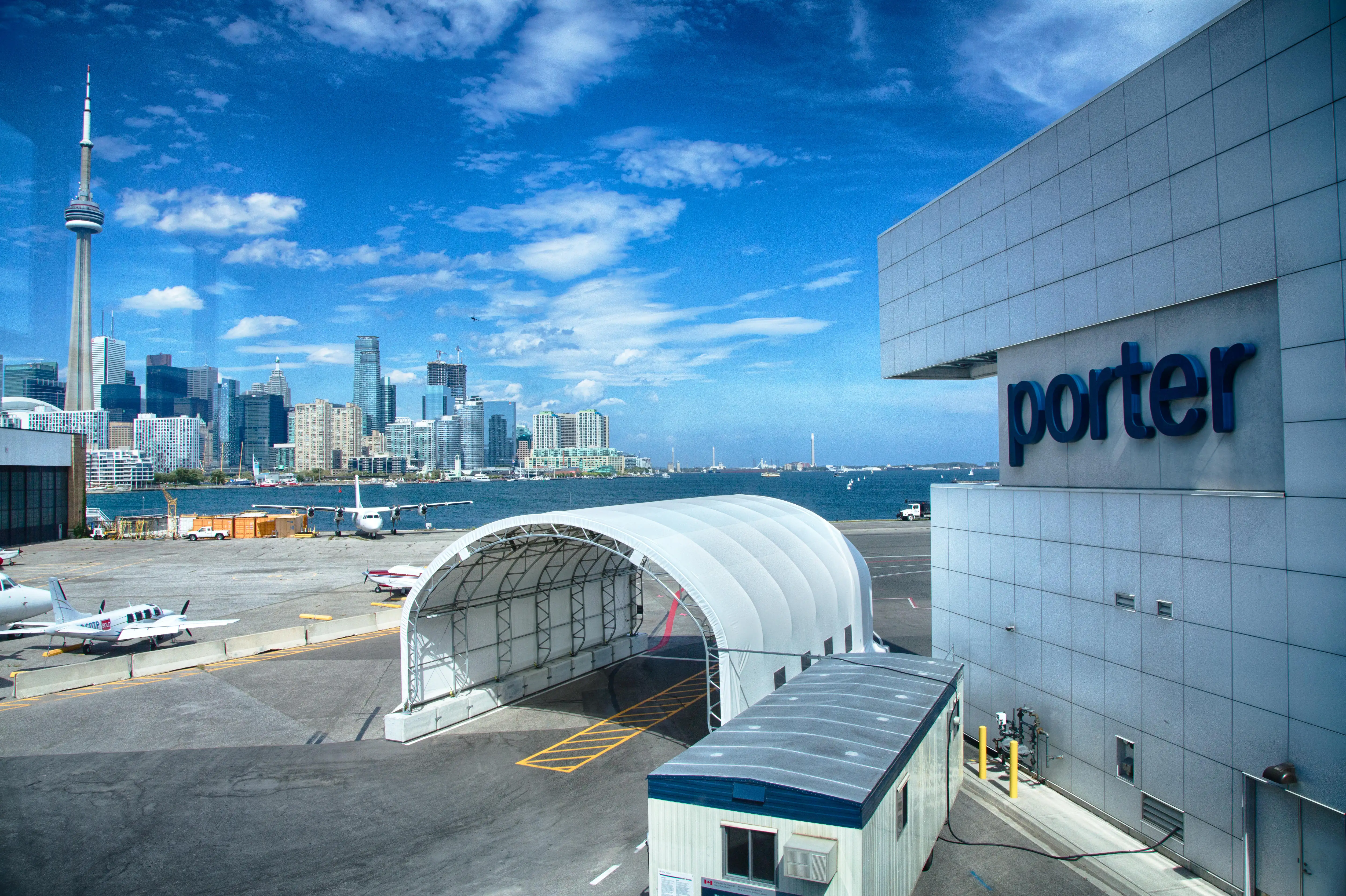 Toronto, Ontario, Canada April 12, 2016; Toronto's Island airport home to Porter airlines, is right outside the city center on a