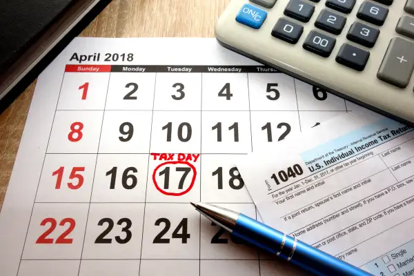 tax return and calendar