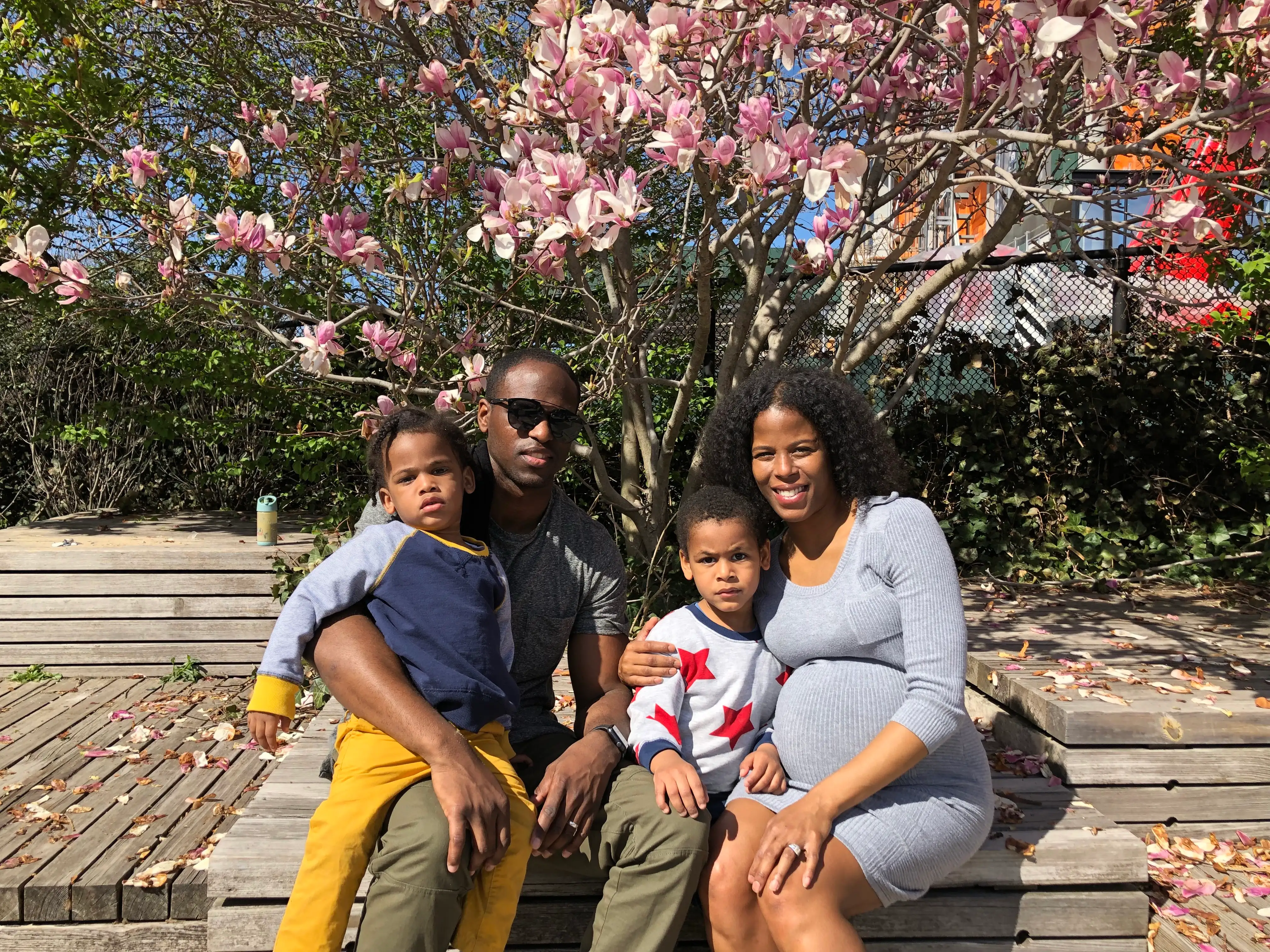 Jamila Souffrant with her husband and two kids, Zach and Luke.