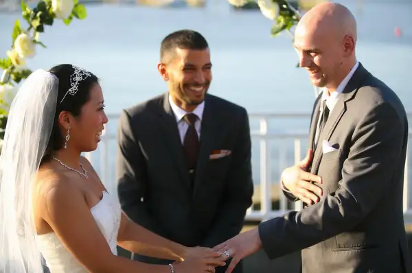 Zuhair Nasher officiates at the wedding of Christina and Nick Altomare.