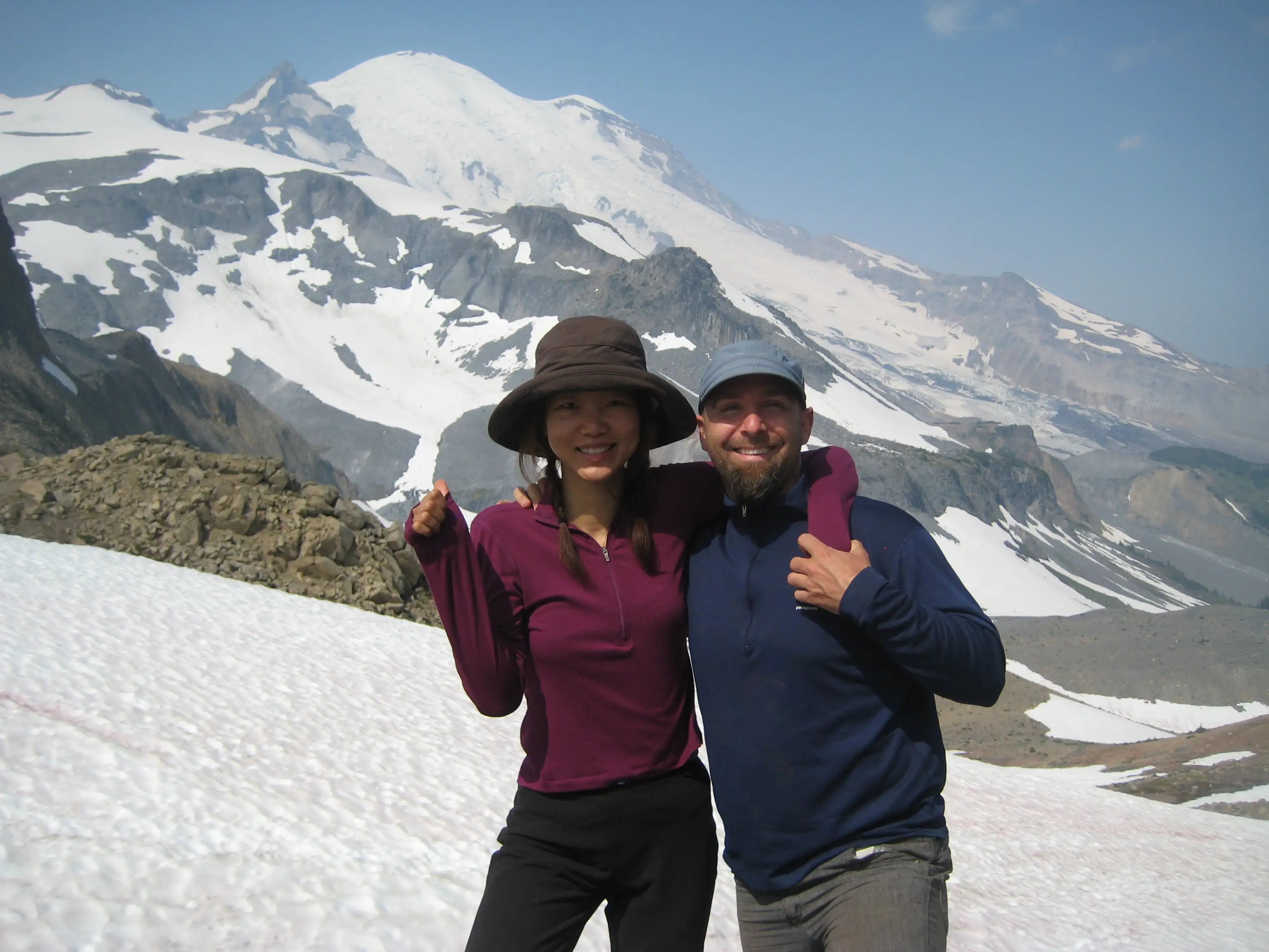 Winnie Tsay and Jeremy Jacobson on a hike during their honeymoon