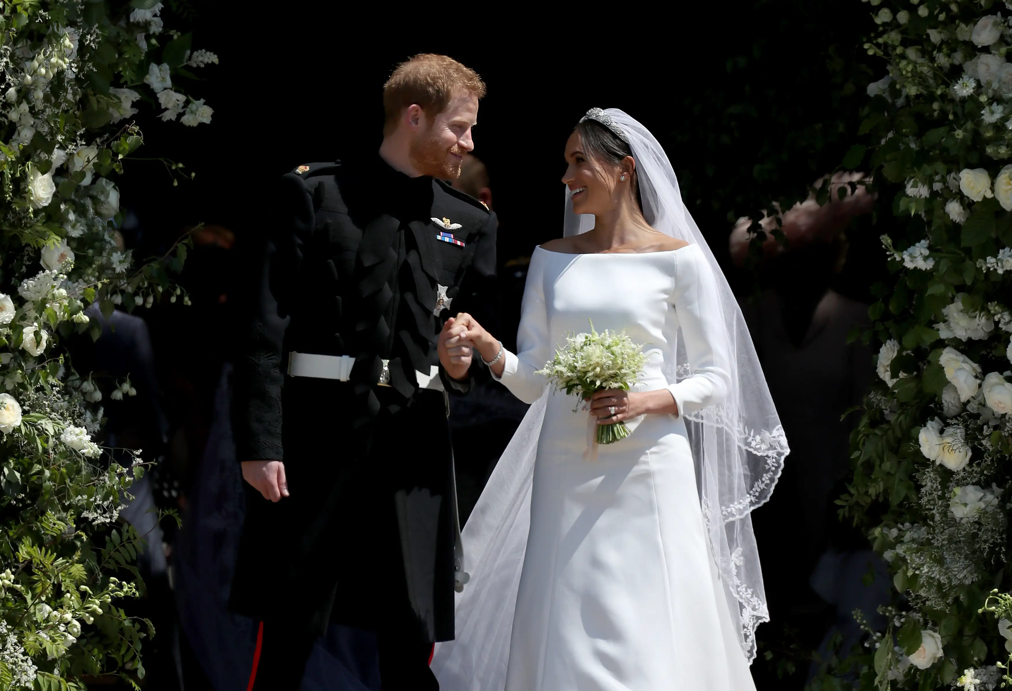 Royal wedding prince harry meghan markle leaving the chapel