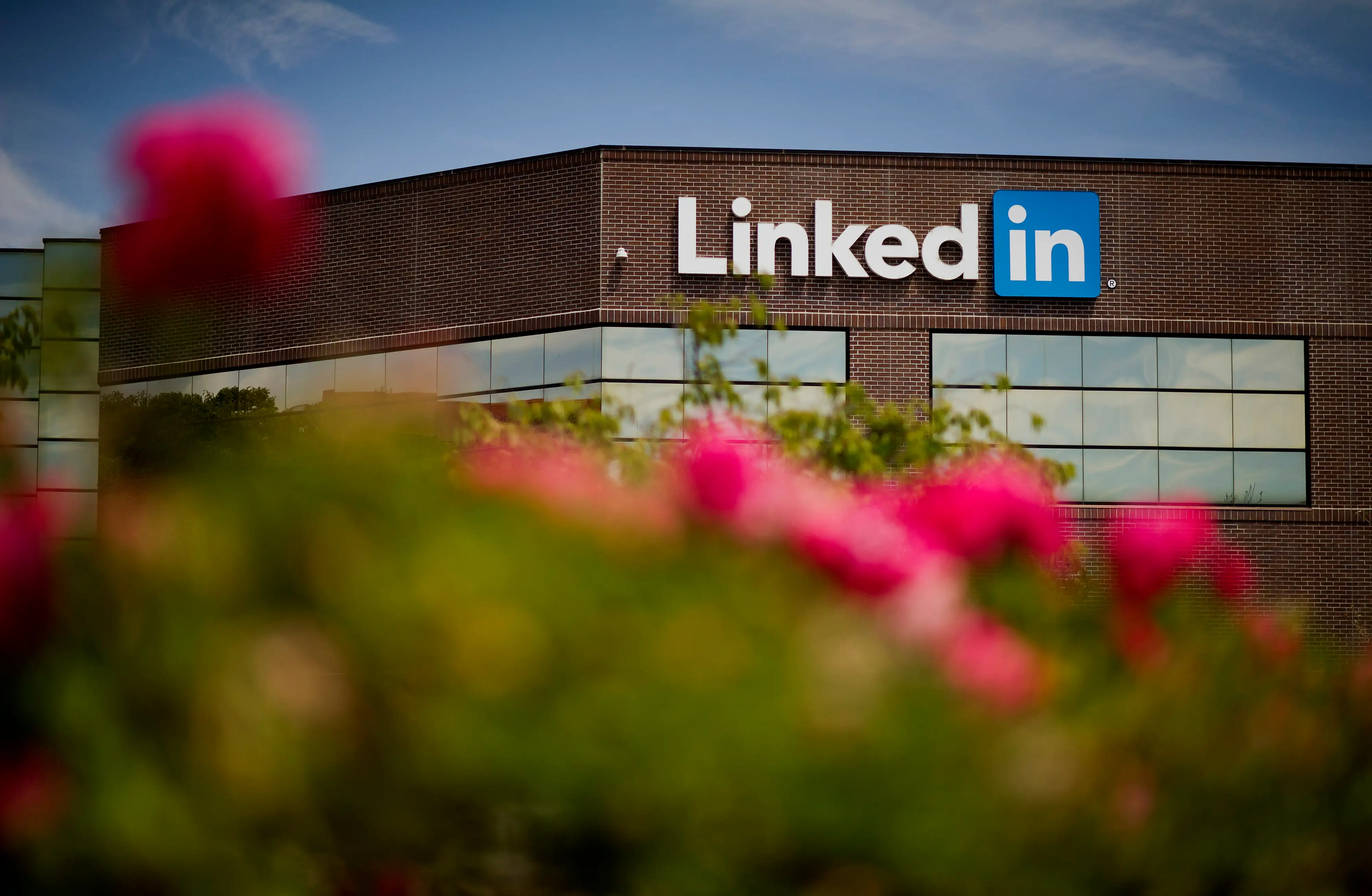 Flowers stand in front of LinkedIn Corp. headquarters in Mountain View, California, U.S., on Monday, July 28, 2014.