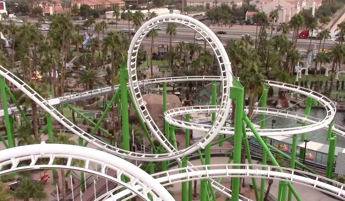 Desert Storm roller coaster at Castles N' Coasters